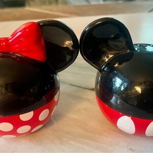Disney Minnie & Mickey Polka Dot Salt and Pepper Shakers - Black, Red, White